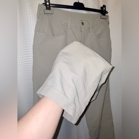 Women The North Face weatherproof sand beige hiking outdoor nylon pants size 10 - Picture 4 of 12